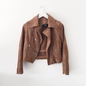 Lulu's Faux Suede Brown Jacket